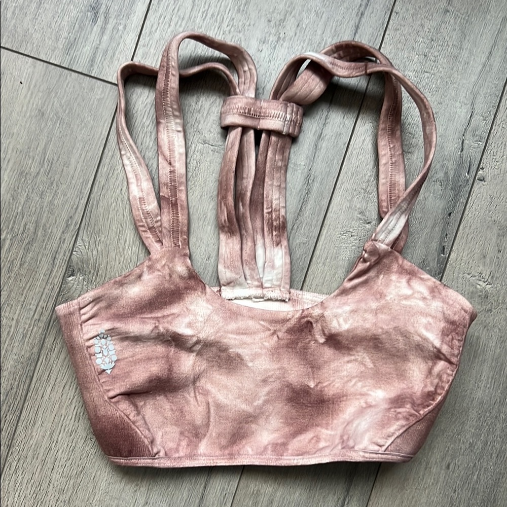 FP Movement by Free People Tan and White Sports Bra